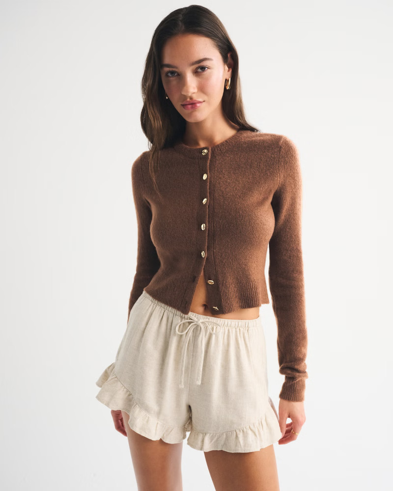 Shrunken Crew Cardigan | Abercrombie & Fitch (US)