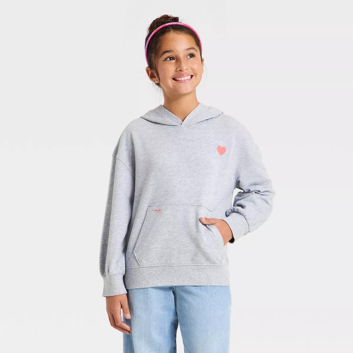 Girls' Valentine's Day Hooded Sweatshirt - Cat & Jack™ | Target
