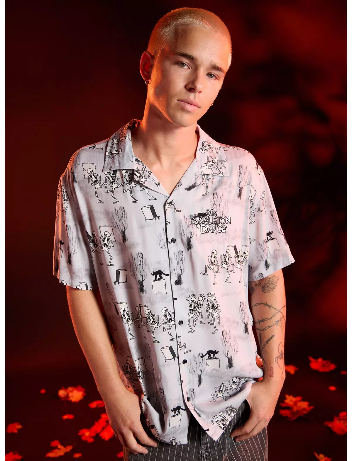 Our Universe Disney The Skeleton Dance Woven Button-Up | Hot Topic | Hot Topic
