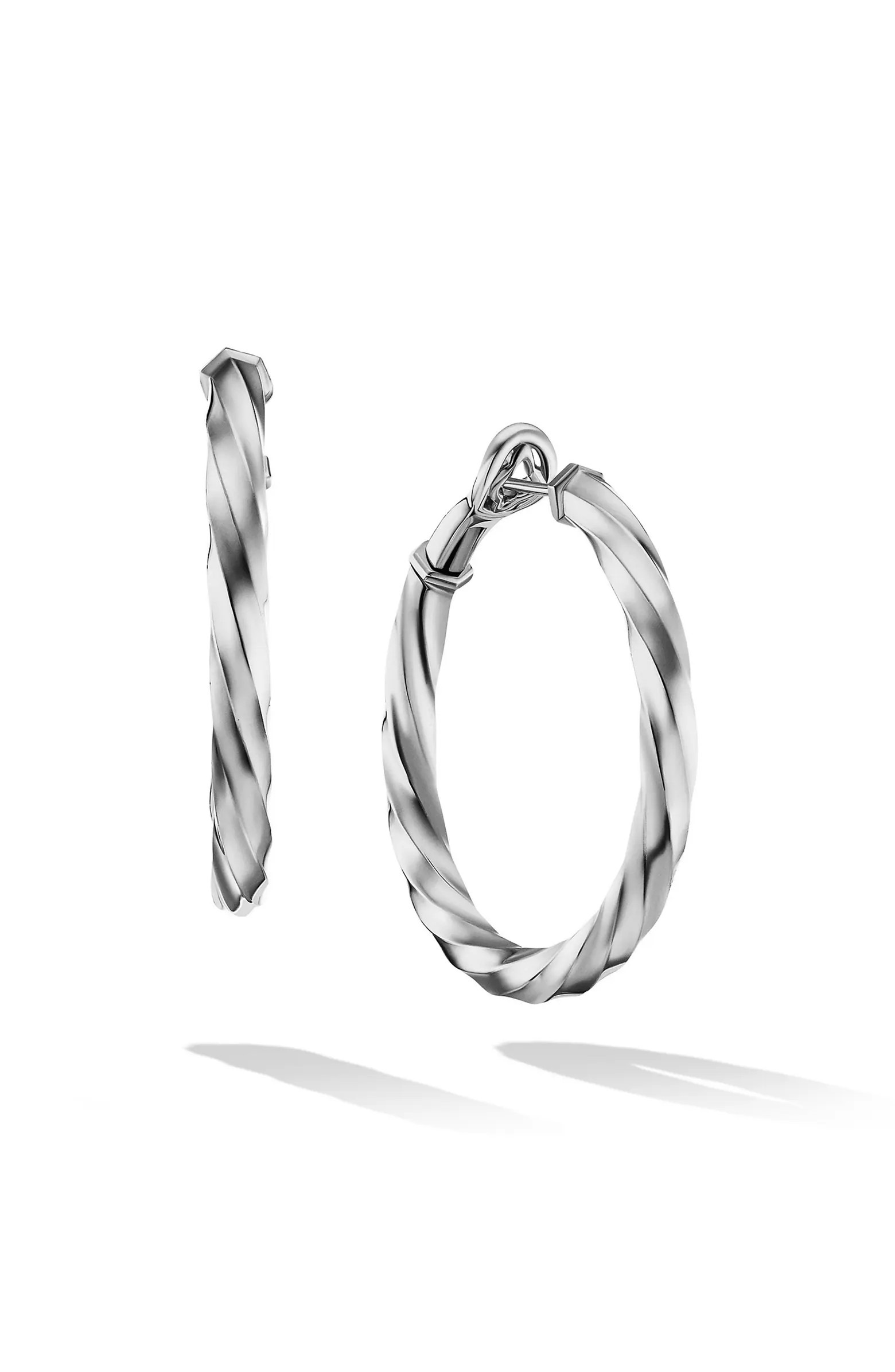 Cable Edge™ Hoop Earrings in Recycled Sterling Silver | Nordstrom