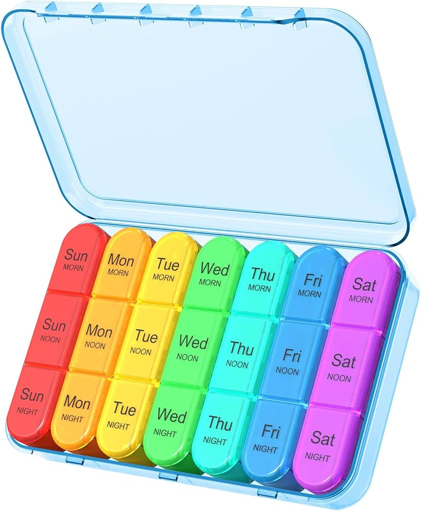 Daviky Pill Organizer Travel, Weekly Pill Organizer 3 Times a Day, Pill Box 7 Day, Pill Cases Org... | Amazon (US)