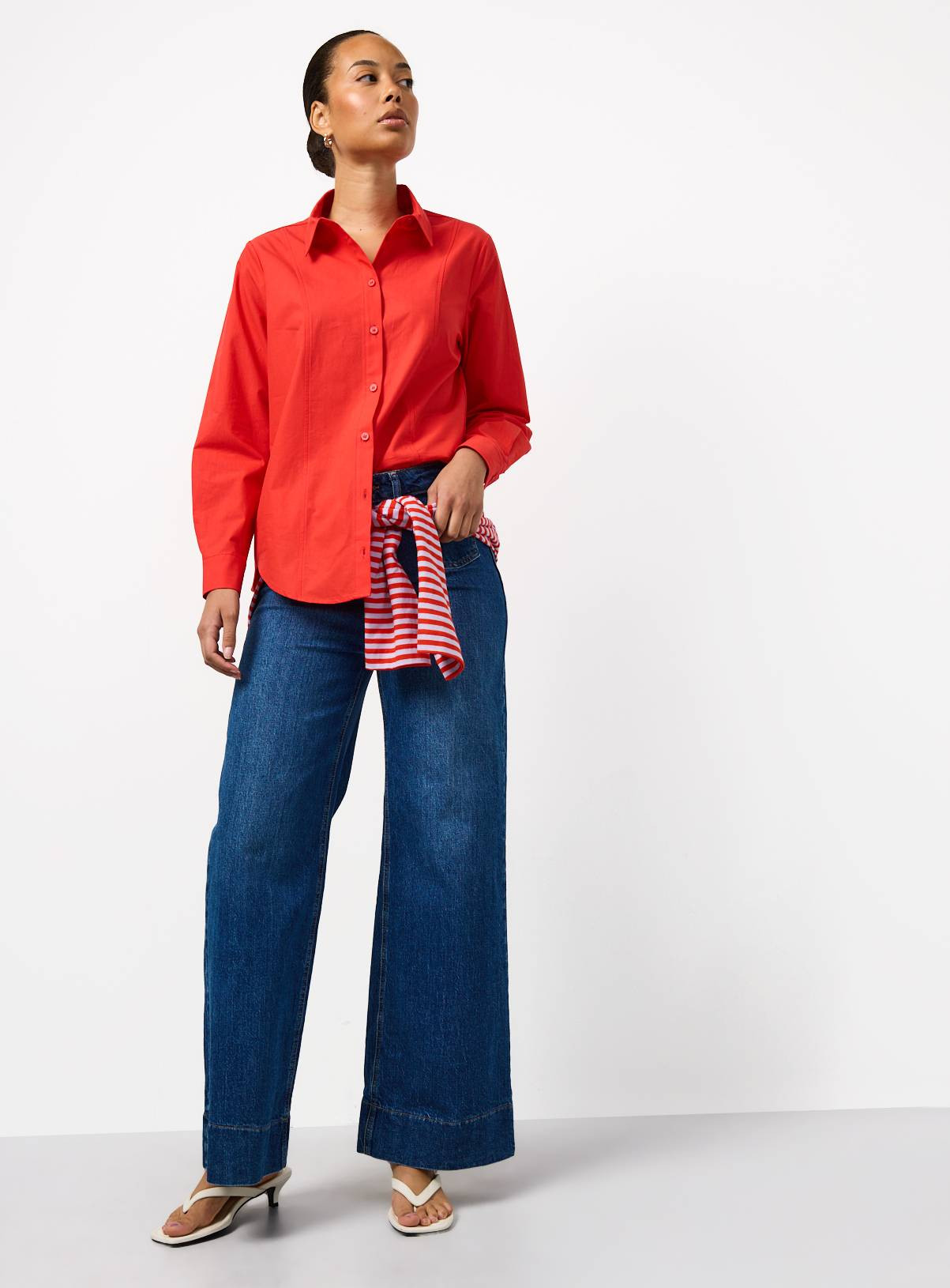 Buy Red Cotton Poplin Tailored Long Sleeve Shirt 18 | Shirts | Tu | Tu Clothing