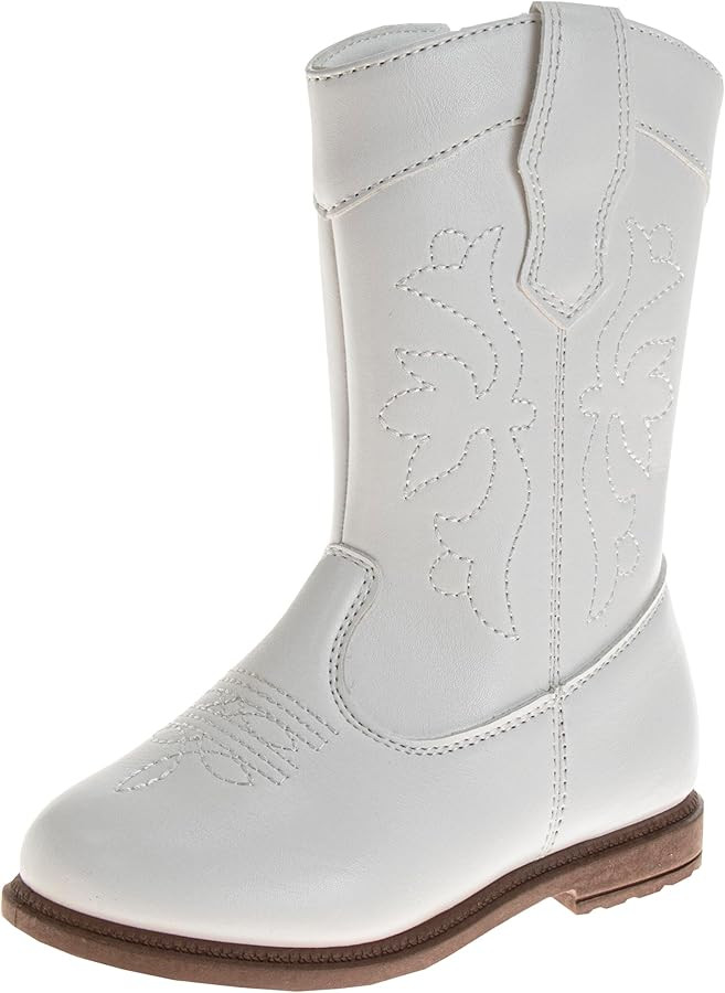 Laura Ashley Girls' Cowgirl Boots - Western Glitter Cowboy Boots (Toddler/Little Girl) | Amazon (US)