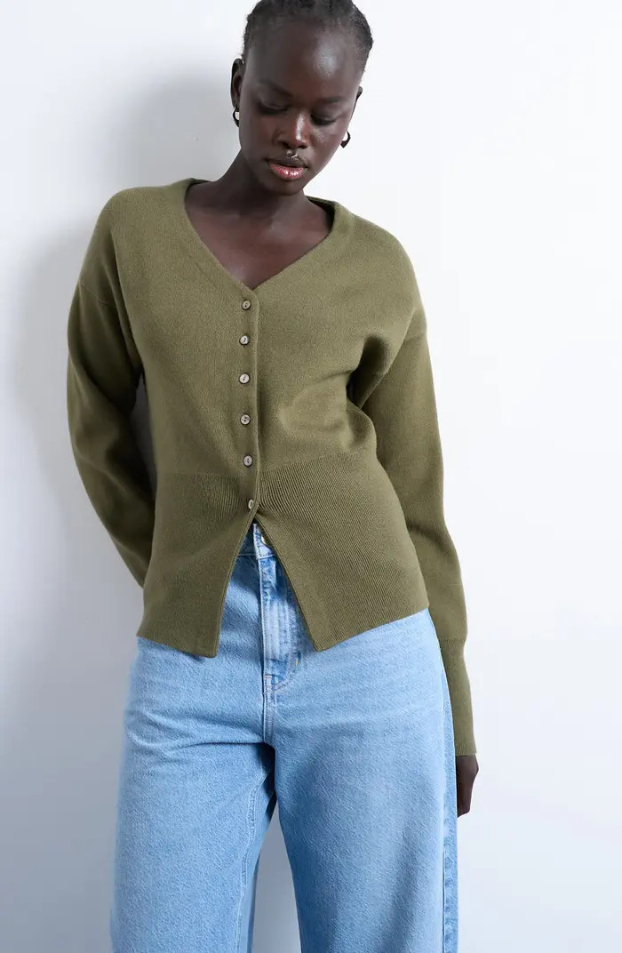 V-Neck Fitted Waist Cardigan | Nordstrom