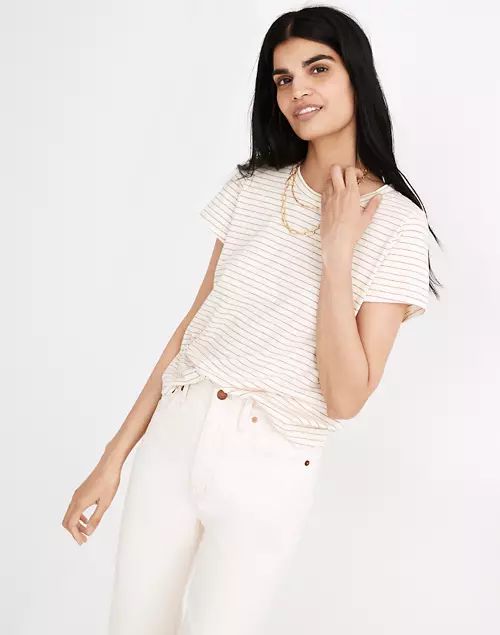 Undyed Cotton Shrunken Shirttail Tee in Stripe | Madewell