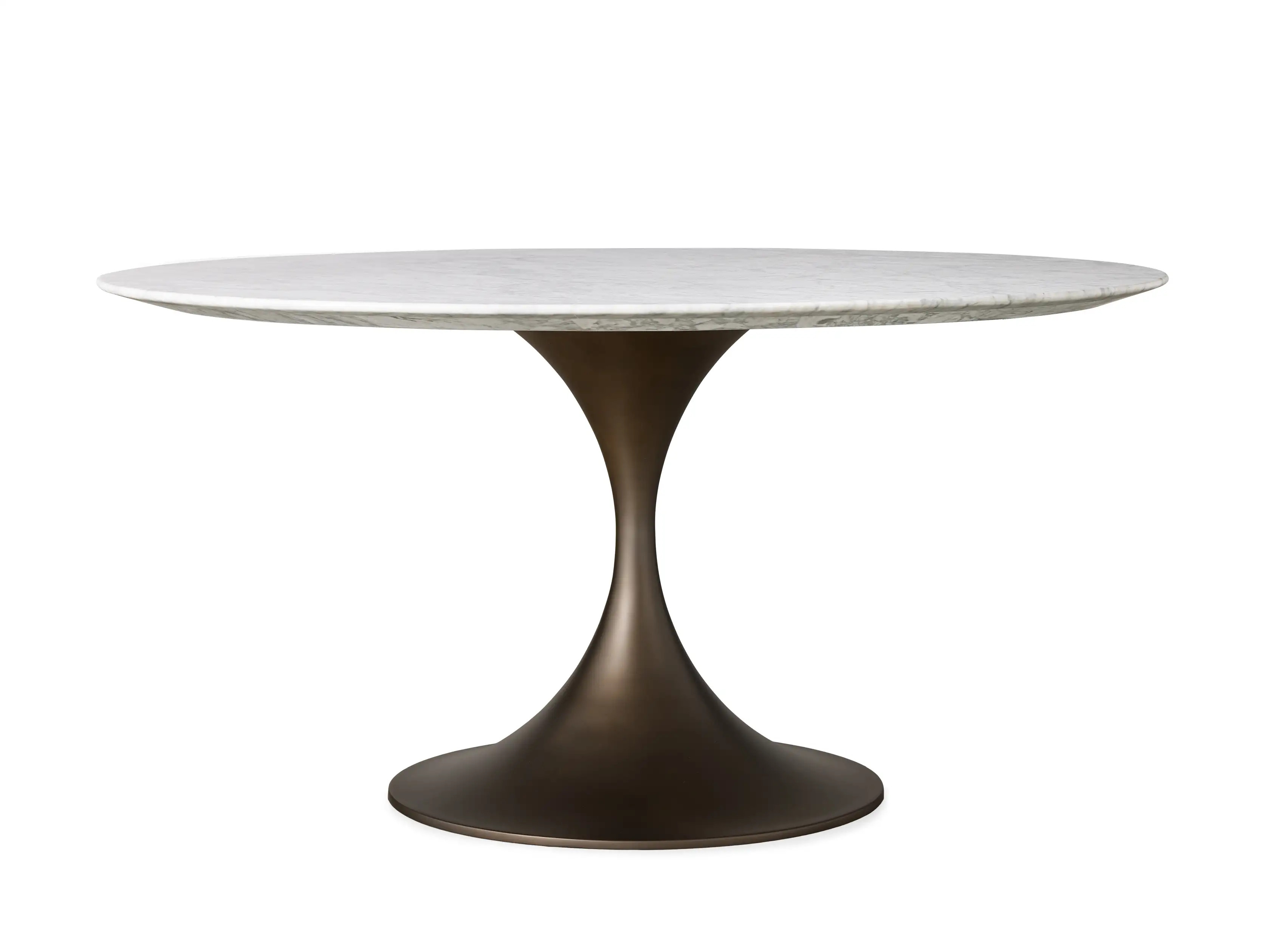 Saint Germain Round Stone Dining Table with Launette Base | Arhaus