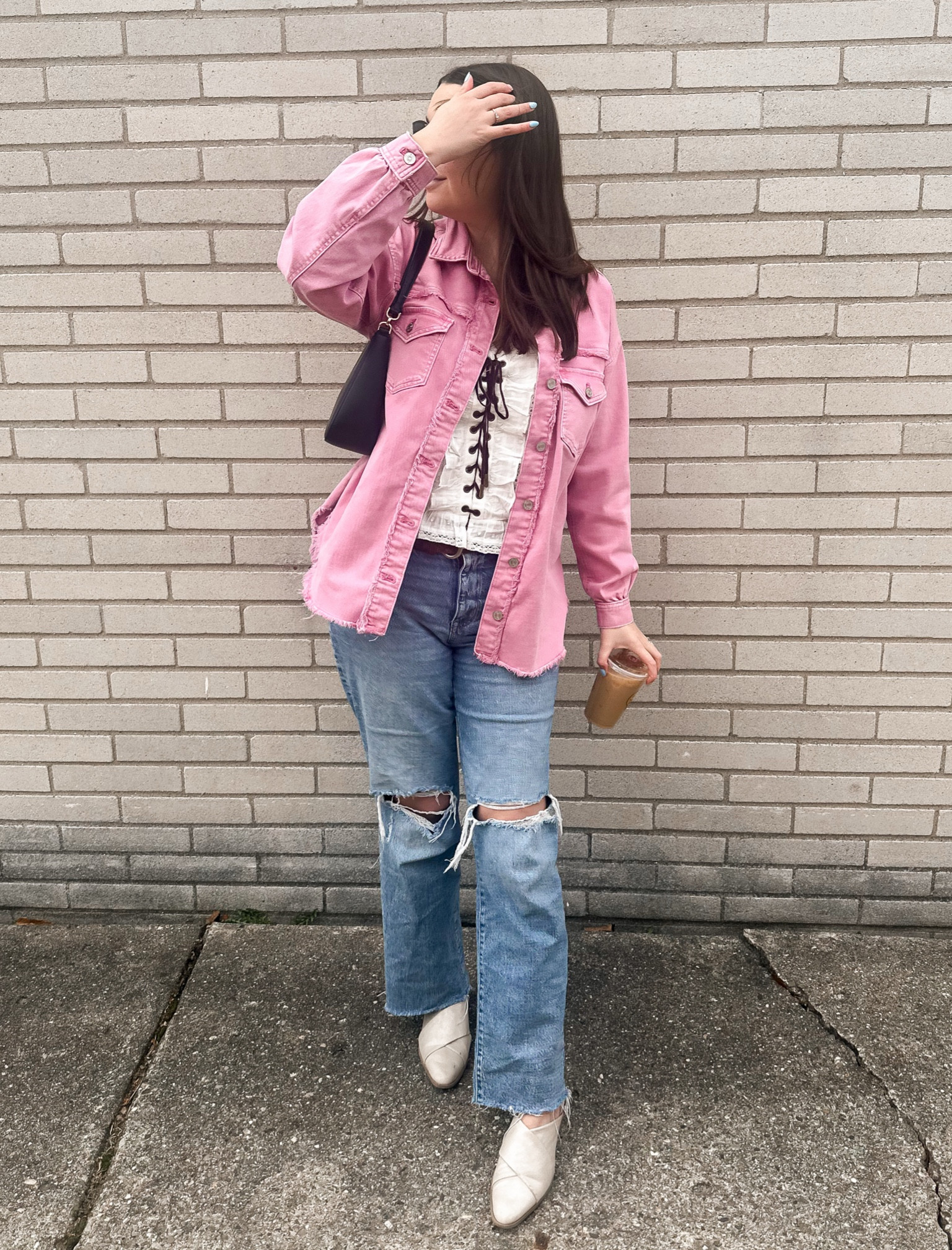 Adding a little brightness to this gloomy day🌼 I’ve been loving this lace up top from Anthropologie. It’s perfect for a flirty touch to a casual outfit  

#LTKTall #LTKmomlife #LTKootd
