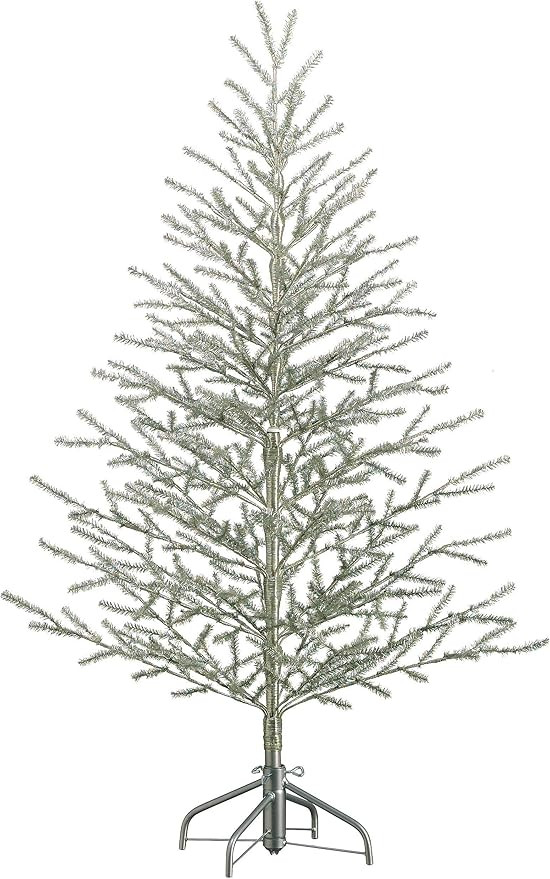 5'Hx40 D Tinsel Tree x368 on Metal Stand Antique Silver (5') | Amazon (US)