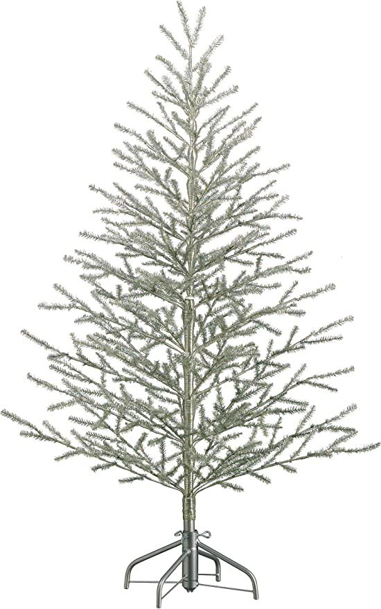 5'Hx40 D Tinsel Tree x368 on Metal Stand Antique Silver (5') | Amazon (US)