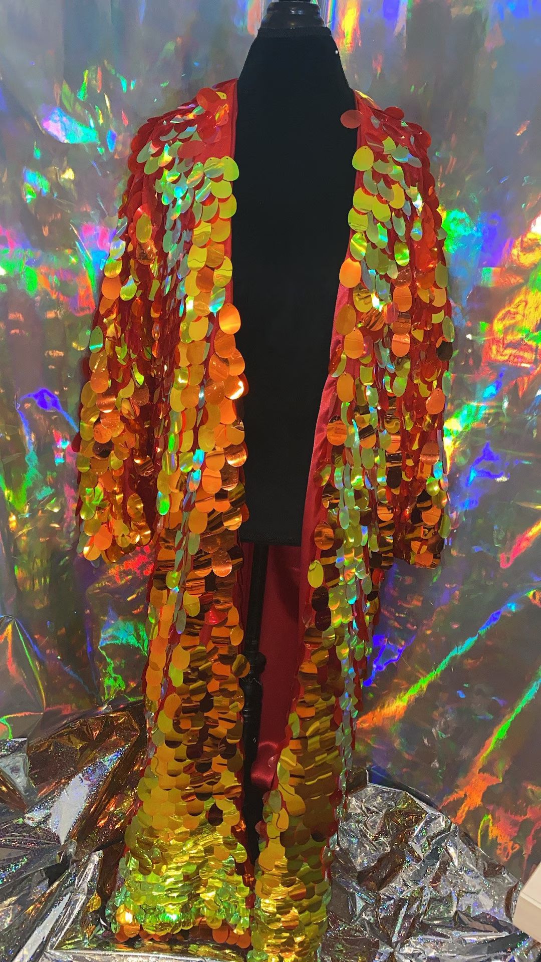 Glittery Jacket in Jumbo Sequin Color Iridescent Orange / - Etsy | Etsy (US)