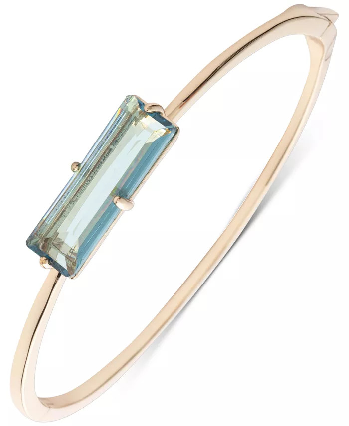 Lauren Ralph Lauren Gold-Tone Baguette Stone Bangle Bracelet - Macy's | Macy's