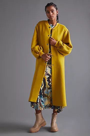 Cozy Wool Blend Puff-Sleeved Coat | Anthropologie (US)