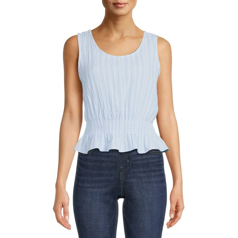 Time And Tru Women's Coordinating Peplum Waist Tank Top | Walmart (US)