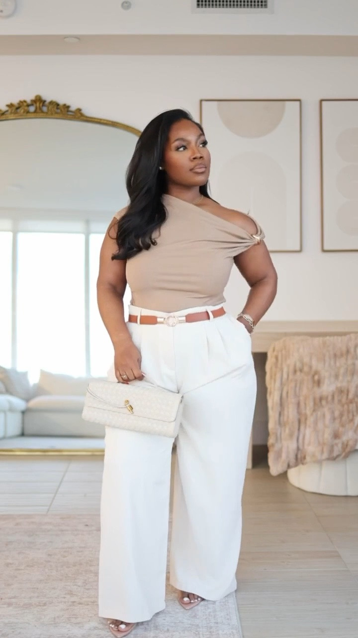 Corporate chic workwear inspo from amazon✨

Top: Size L (Khaki) 
Pants: Size XXL Short 

Amazon outfits, curvy girl outfits, Amazon fashion, work outfits, business casual workwear, affordable workwear, Emmy Petit