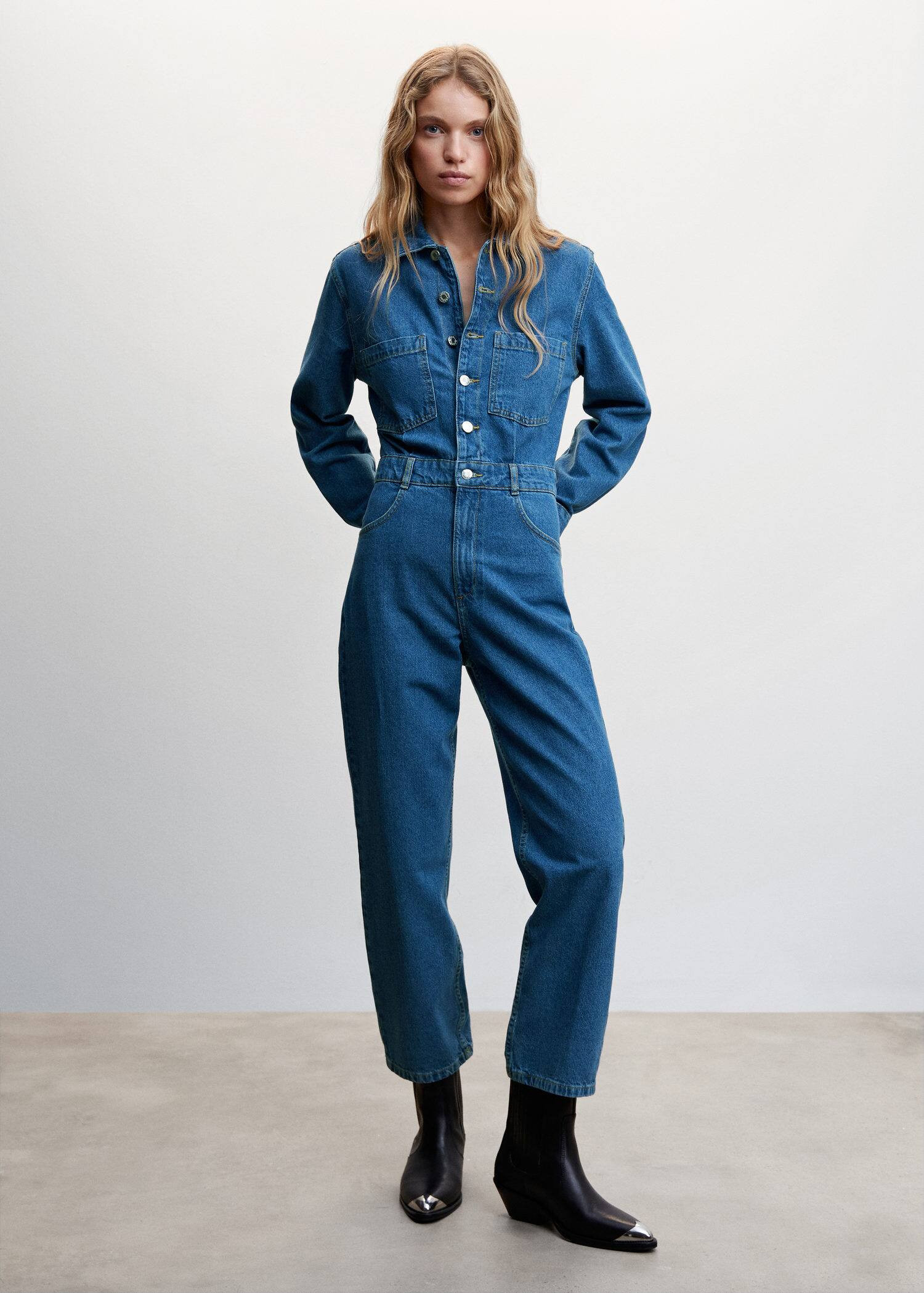 Long denim jumpsuit | MANGO (UK)