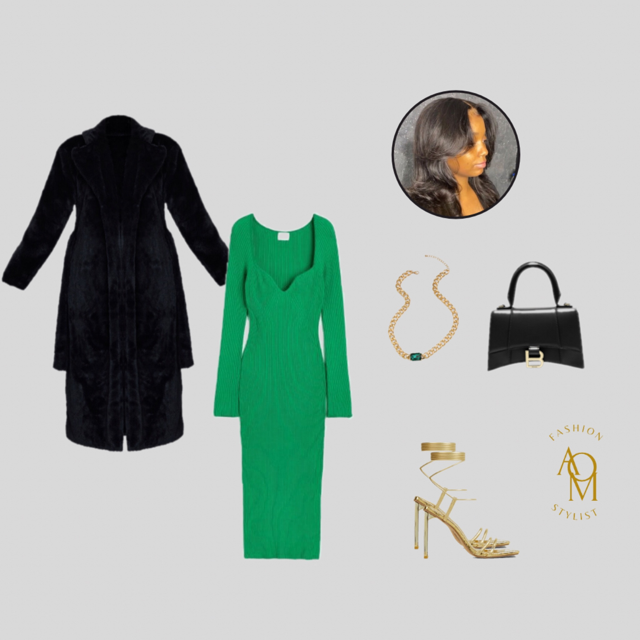 Elegant fit, dress, midi dresses , green dress, heels , gold dress, black bag, jacket, coat, luxurious affordable outfit, affordable outfit,sales 

#LTKU #LTKSeasonal #LTKFind