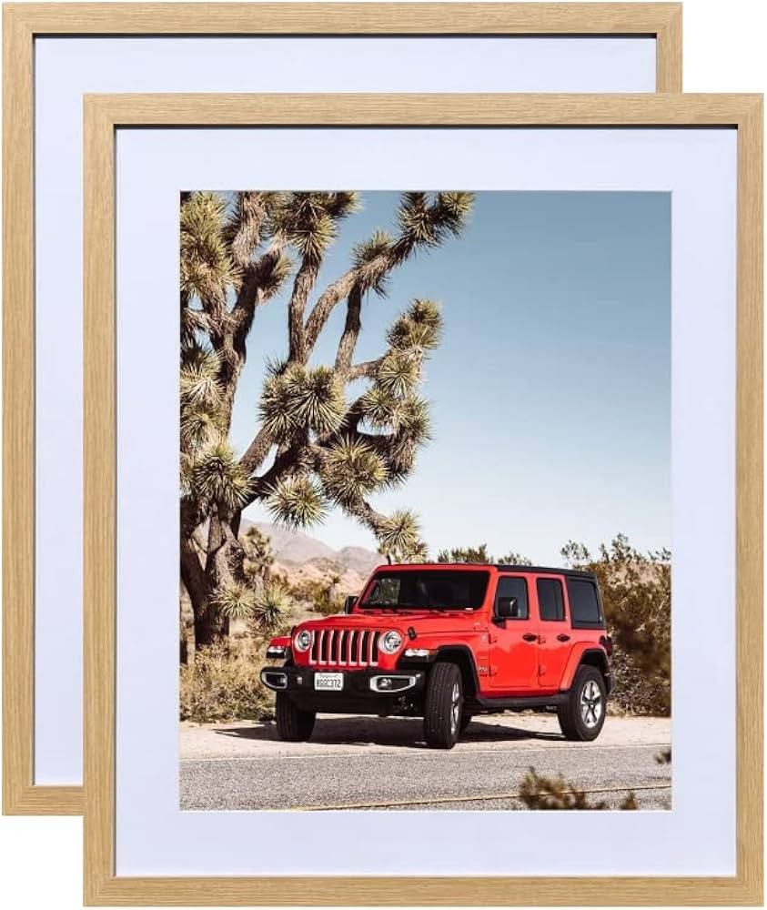 skyDrama Beige Wood Grain Style Frame -20x24 Frame to display Picture 16x20 with mat or 20x24 wit... | Amazon (US)