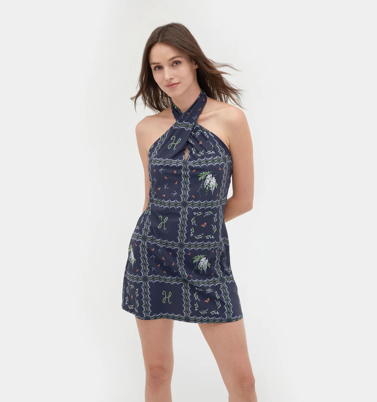 The Nicolette Cover Up - Navy Floral Patchwork | Hill House Home US