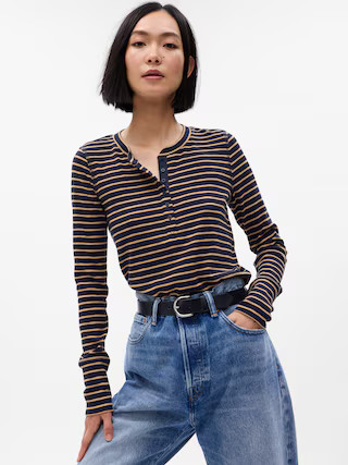 Essential Rib Henley T-Shirt | Gap (US)