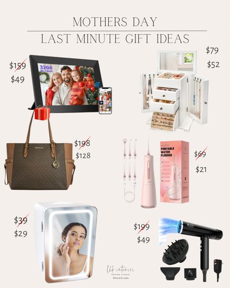 Mothers Days last minute gift ideas 
Digital picture frame / Michael Kors purse / skincare mini fridge / jewelry box / cordless water flower / hair blow dryer 

#LTKSaleAlert #LTKGiftGuide #LTKHome
