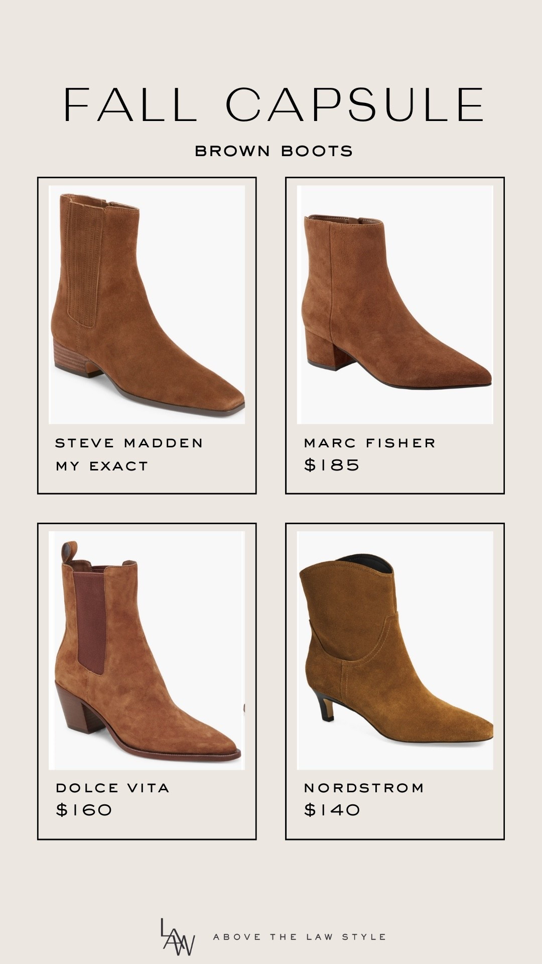 Fall Capsule: Brown Boots

#LTKStyleTip #LTKFindsUnder100 #LTKShoeCrush