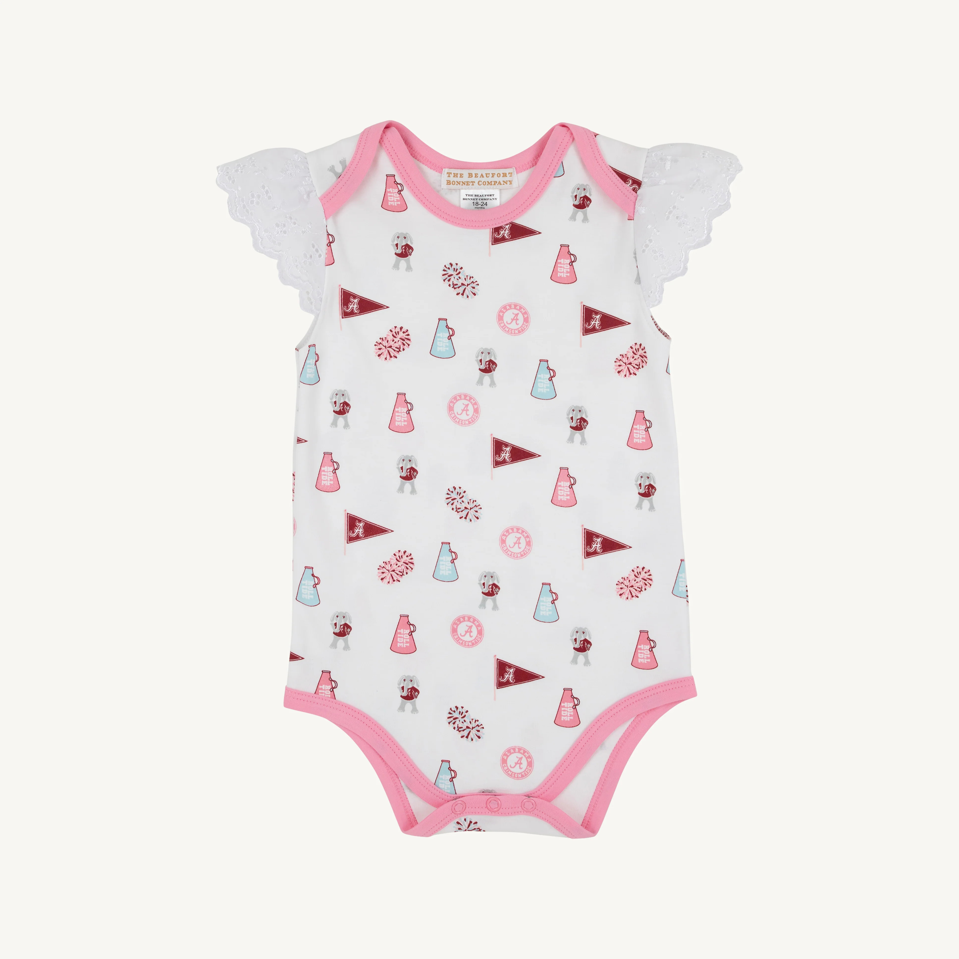 Alabama Wendy Onesie - Sweet Home Honey with Hamptons Hot Pink | The Beaufort Bonnet Company