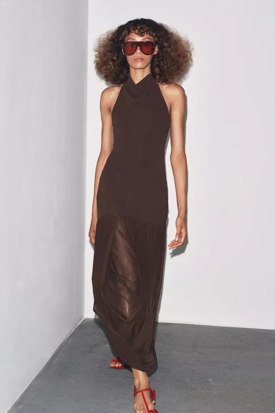 COMBINATION HALTER DRESS | Zara US