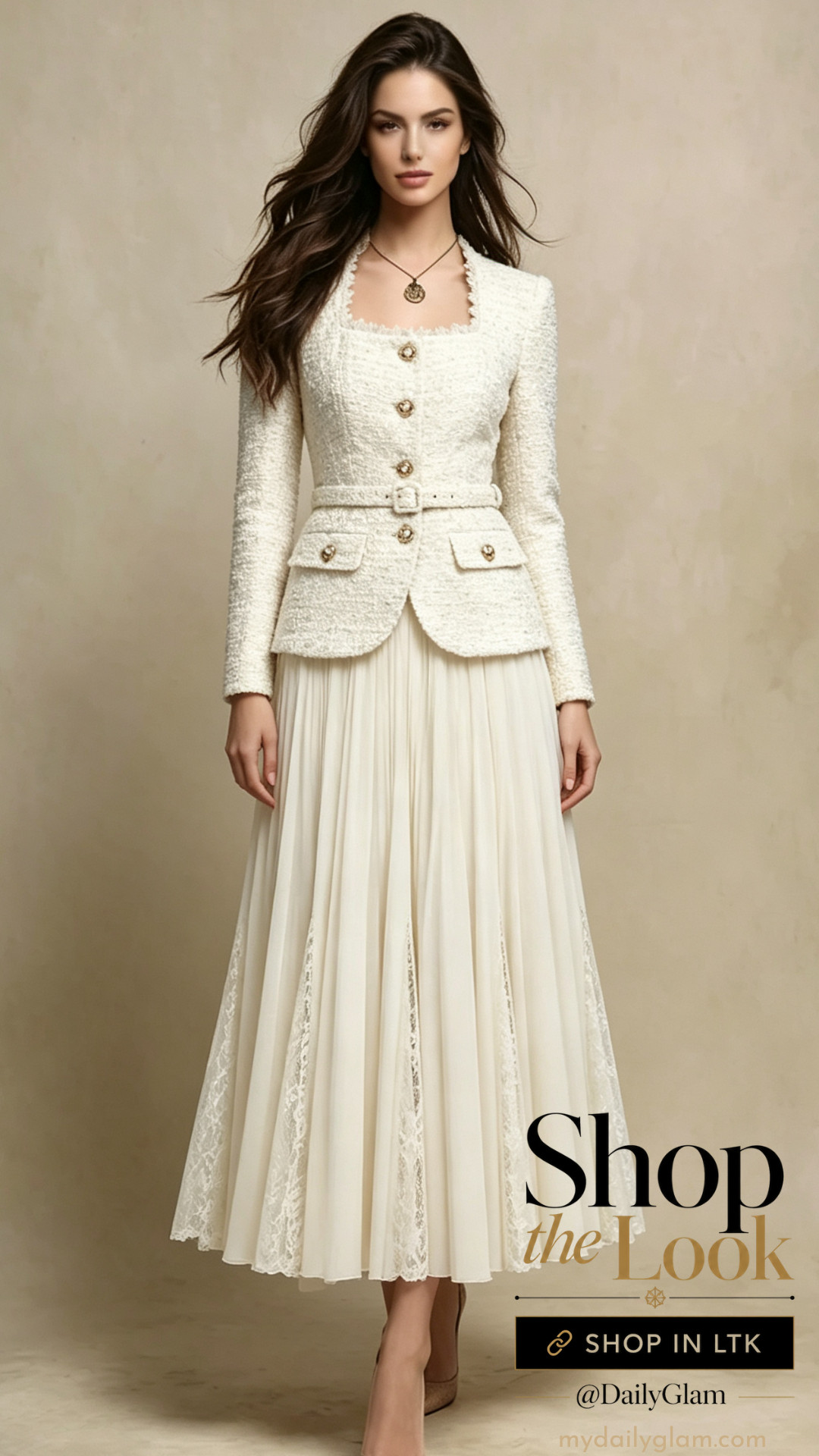 Elegant Cream Tweed Jacket & Lace Midi Skirt Co-Ord | Pre-Fall Chic Outfit

#TweedOutfit #PreFallStyle #ElegantDress #ChicCoOrd #ClassicFashion 

 #LTKootd #LTKOver40 #LTKWorkwear