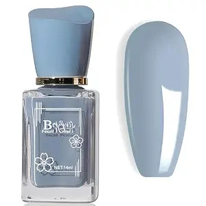 Blue Nail Polish Quick Dry, Vegan Grey Blue Nail Polish, 14ML Light Blue Nail Polish No UV Light ... | Amazon (US)