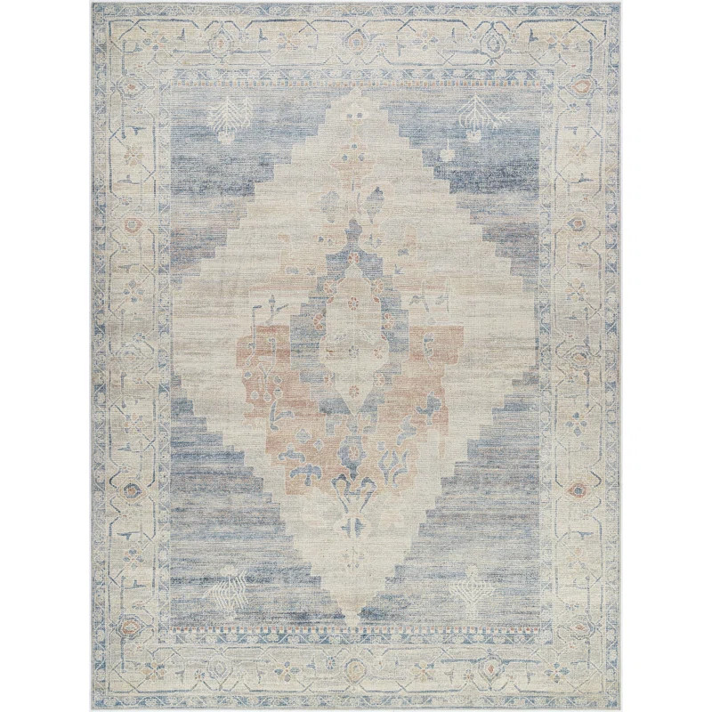 Becki Owens x Livabliss Luca Oriental Blue/Ivory Area Rug | Wayfair North America