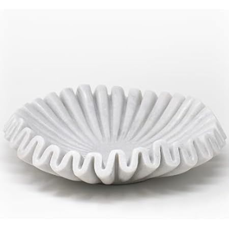 SWADESHI BLESSINGS HandCrafted Marble Ruffle Bowl/Antique Scallop Bowl/Fruit Bowl/Vintage Ring Dish/ | Amazon (US)