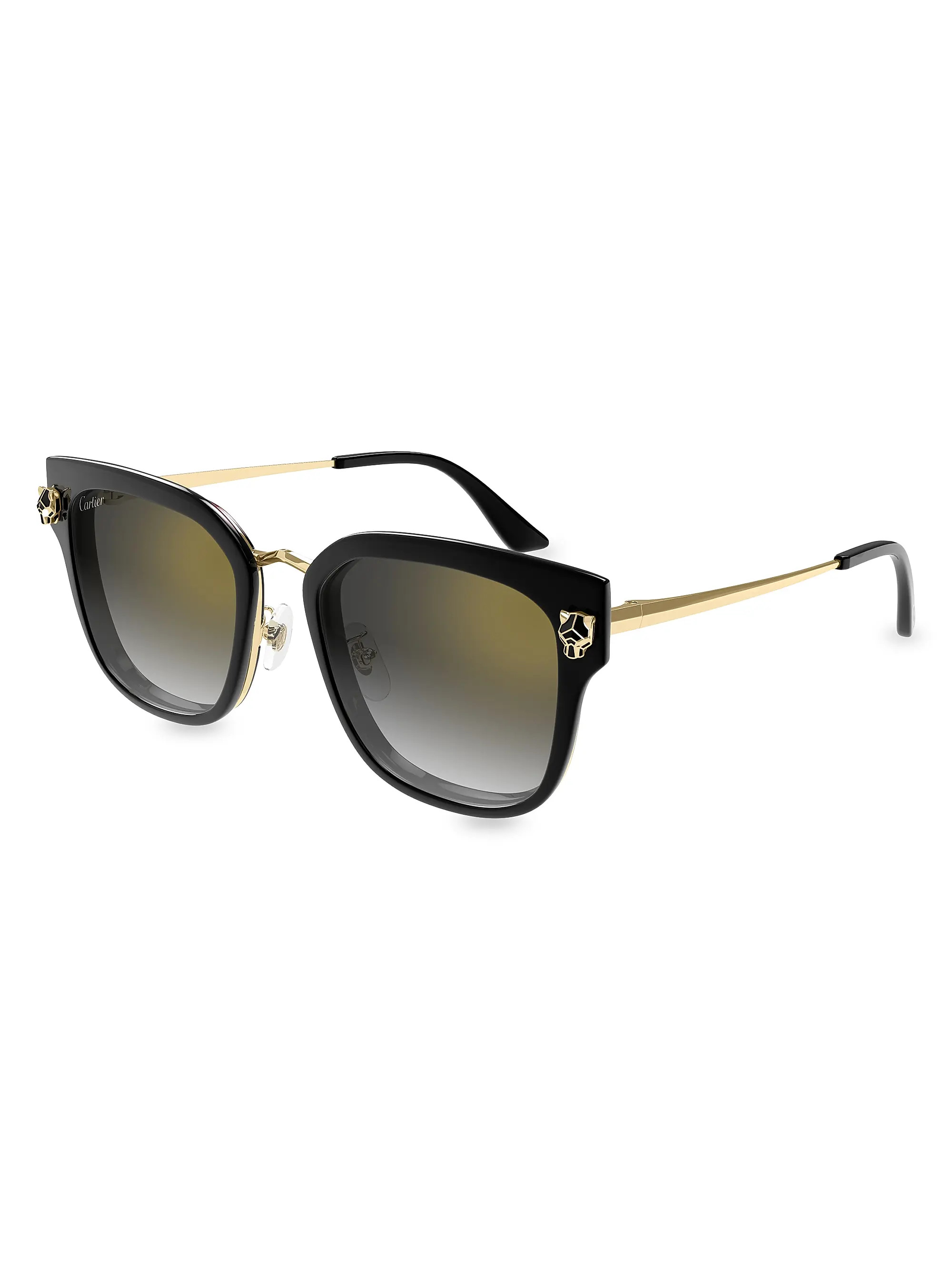 Cartier Panthère Light 55MM Round Sunglasses | Saks Fifth Avenue | Saks Fifth Avenue