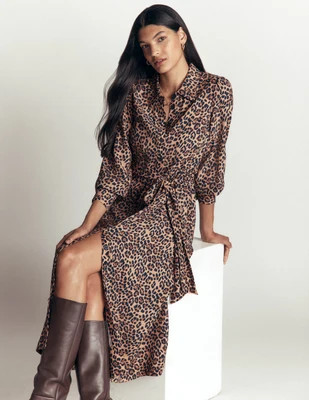 Boden Women's Maeve Occasion Shirt Dress in Brown | Size 8 | Boden (US)