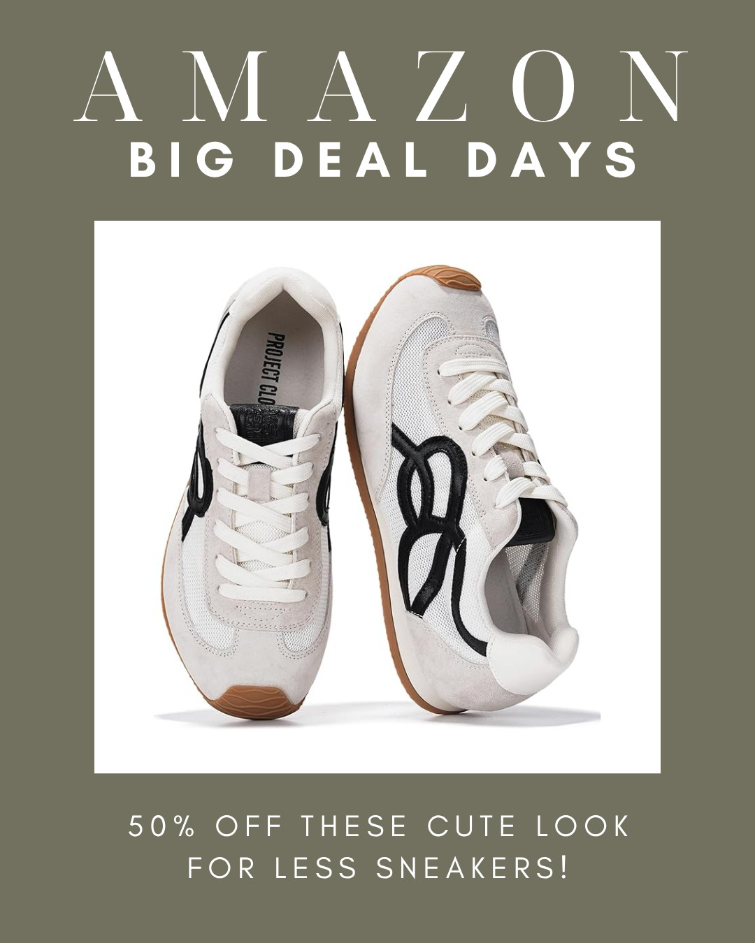50% off these cute look-for-less sneakers for Amazon Big Deal Days! Genuine leather with a retro low profile, a gum sole, and the black accent on the side. They go with jeans, leggings, and dresses, and half off is such a good deal.
#amazonbigdealdays #bigdealdays #primebigdealdays #amazondeals #sneakers #womenssneakers #leathersneakers #retrosneakers #lookforless #designerlookalike #amazonfashion #amazonshoes #falloutfit #casualstyle #salealert #founditonamazon 

 #LTKSaleAlert