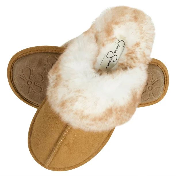 Jessica Simpson Girls Cute and Cozy Plush Slip on House Slippers With Memory Foam | Walmart (US)