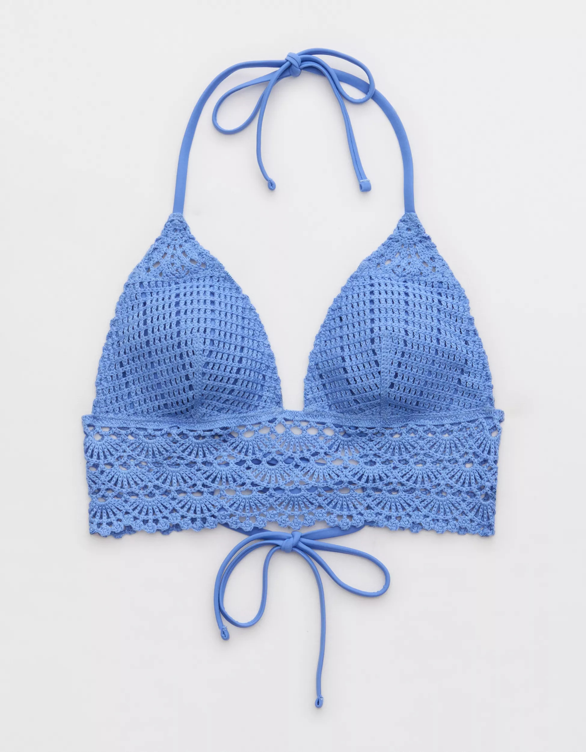 Aerie Crochet Triangle Longline Bikini Top | Aerie