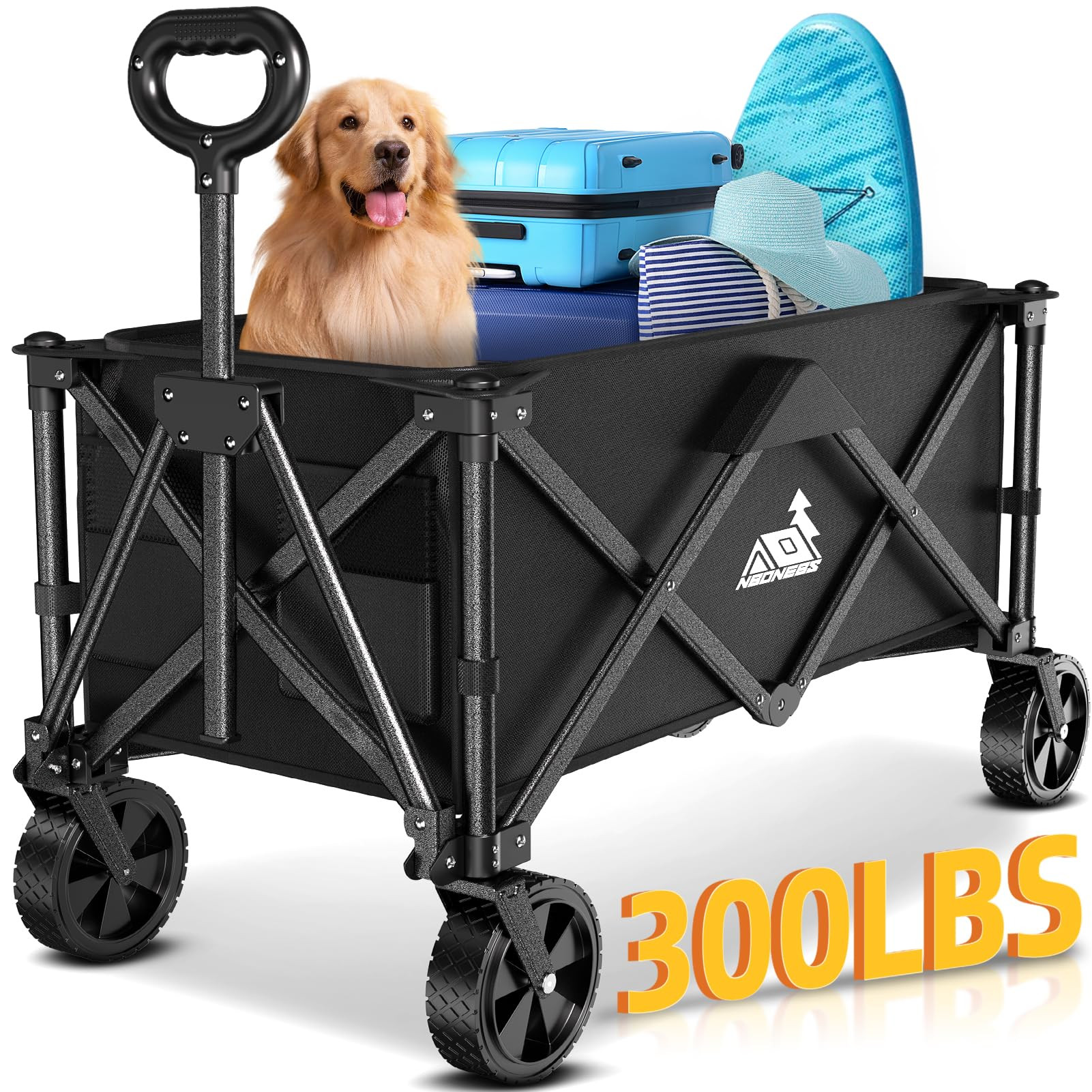 Collapsible Wagon Carts with Large Capacity, Utility Beach Wagons Heavy Duty Foldable,Side Pocket... | Amazon (US)