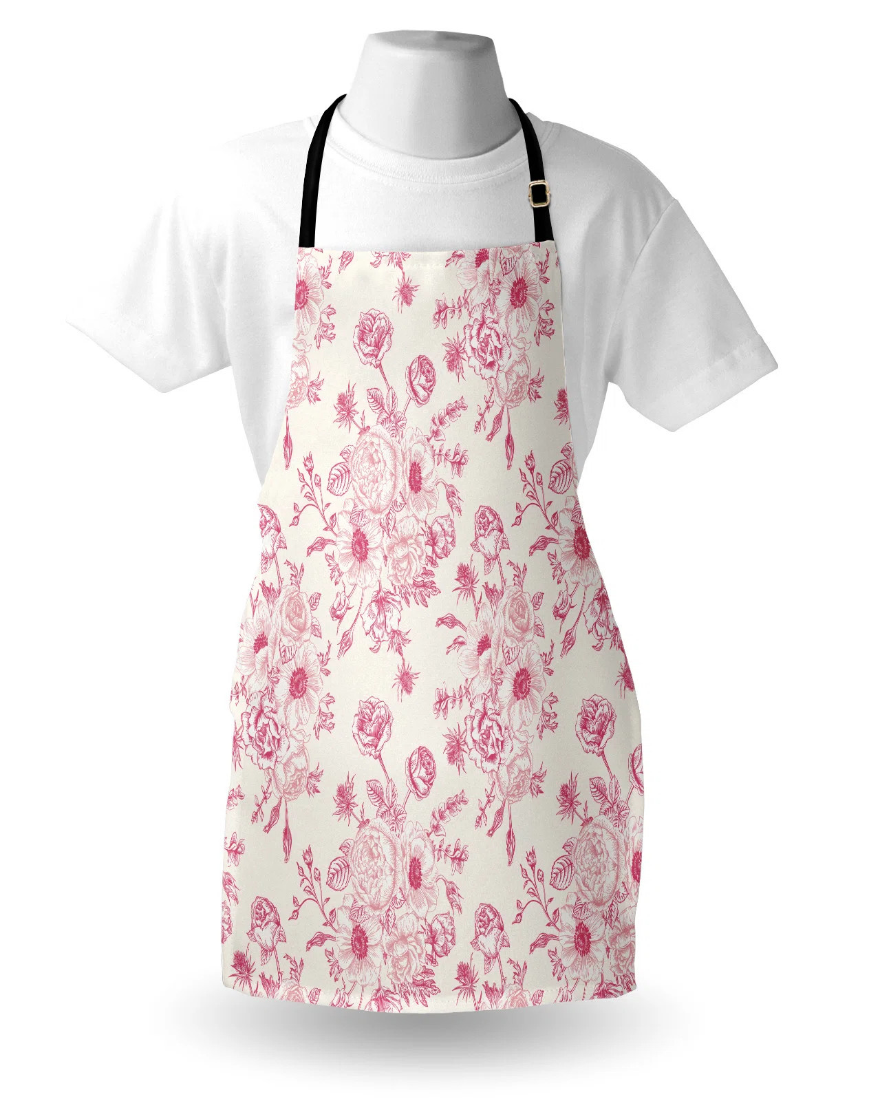 East Urban Home Floral Apron Unisex, Romantic Rose Flowers, Adult Size, Pale Pink | Wayfair | Wayfair North America