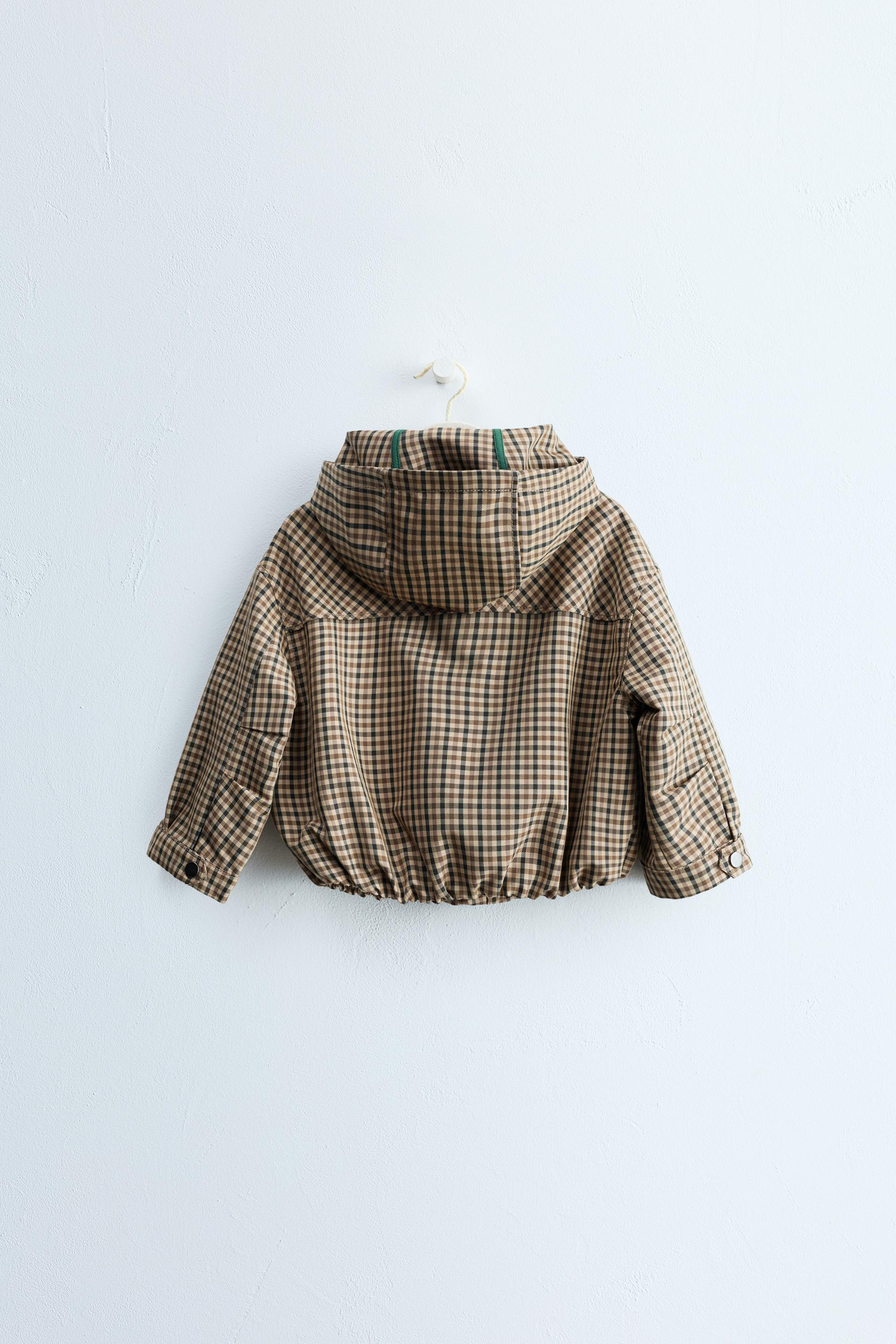 Zara - Zara Timeless - Check Print Hoodie Jacket - Beige - 5 Years (43,3 Inches) - Kids | Zara US