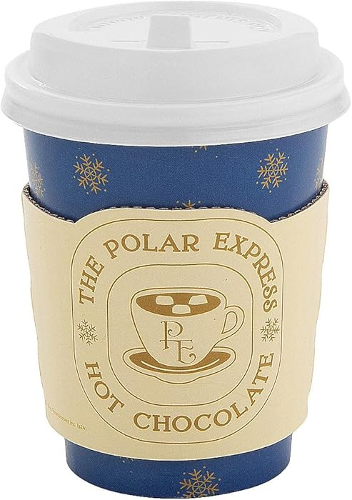 3 3/4" 8 oz. The Polar Express Coffee Cups with Lids & Sleeves - 12 Count | Amazon (US)