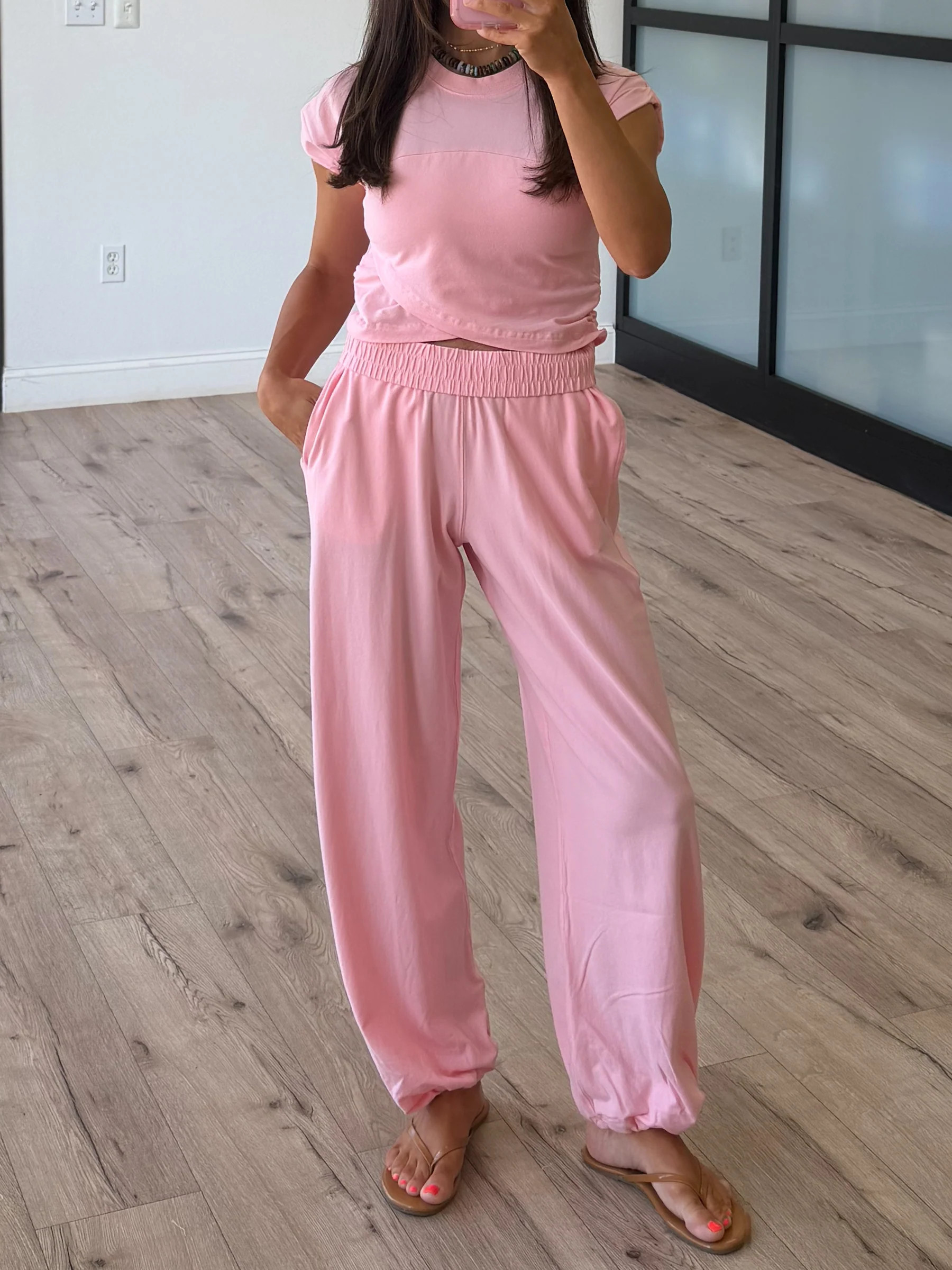 Birdie Crossover Two Piece Set | Ballet Pink | Shop Talulah