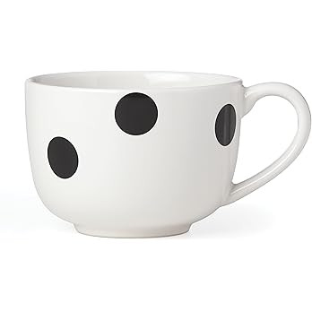 kate spade new york Deco Dot Black Latte Mug, 1 Count, White | Amazon (US)