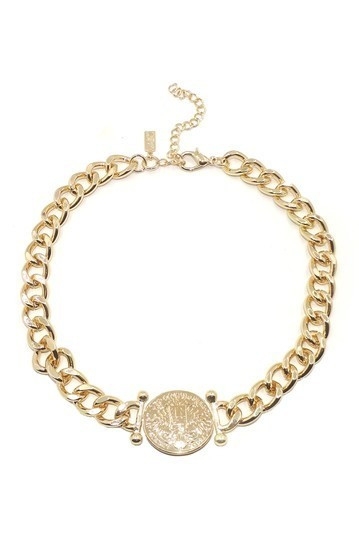18K Yellow Gold Plated Coin Pendant Chain Link Necklace | Nordstrom Rack