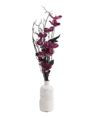 26in Helleborus Floral Arrangement In Skeleton Hand Pot | TJ Maxx