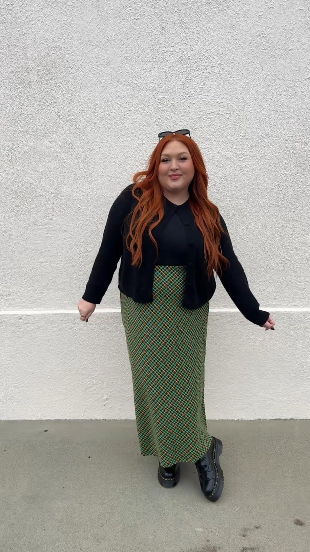 Wearing 2X in sweater + 2X in Dressed In Lala thrift shop skirt 

#LTKMidsize #LTKPlusSize #LTKootd