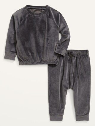 Cozy Velour Sweatshirt &#x26; Sweatpants Set for Baby | Old Navy (US)