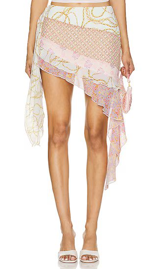 Carrie Mini Skirt in Gold Multi | Revolve Clothing (Global)