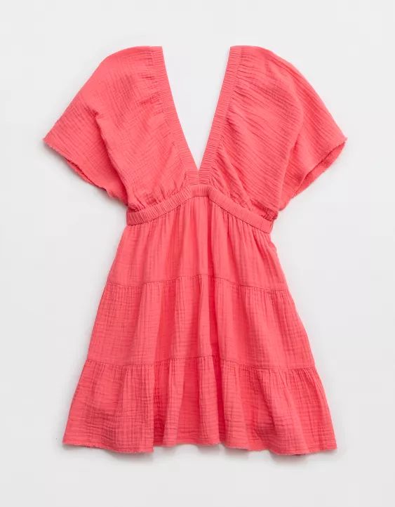 Aerie Pool-To-Party Flutter Sleeve Dress | American Eagle Outfitters (US & CA)
