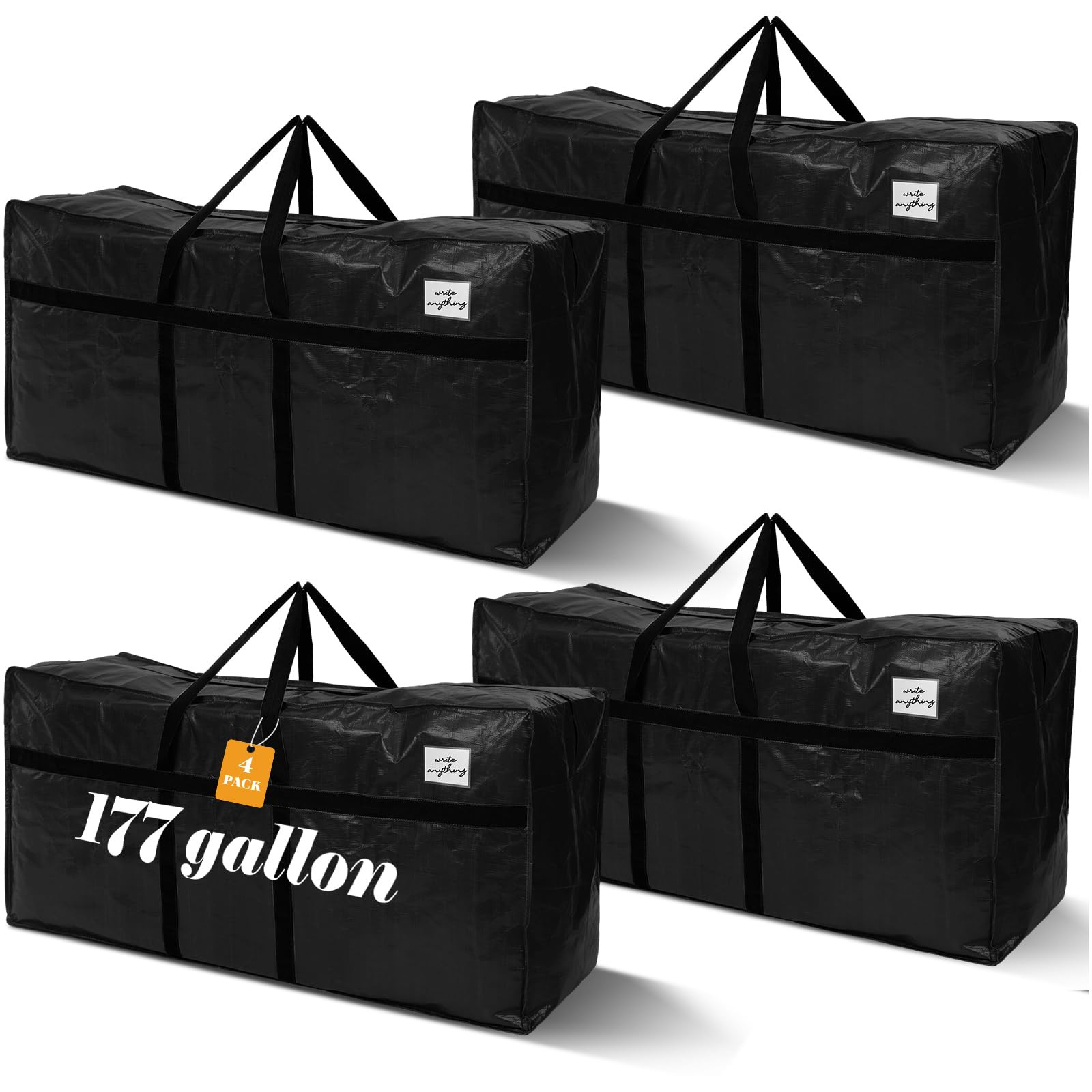 Windyun 4 Pack 177 Gallon Extra Large Storage Bags XXL Moving Bag with Zipper Strong Handle Heavy... | Amazon (US)