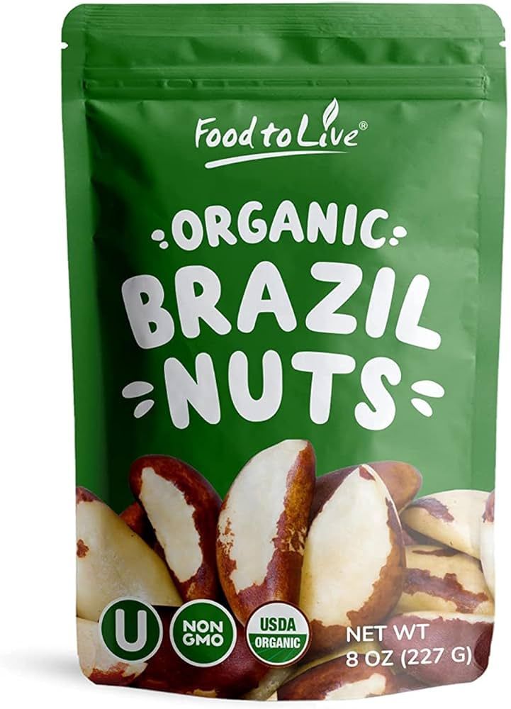 Organic Dry Roasted Brazil Nuts with Himalayan Salt, 8 Ounces – Non-GMO, Oven Roasted, Lightly ... | Amazon (US)